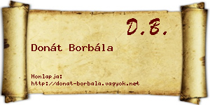 Donát Borbála névjegykártya